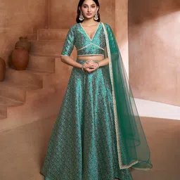 Inddus Semi-Stitched Lehenga & Unstitched Blouse With Dupatta-56