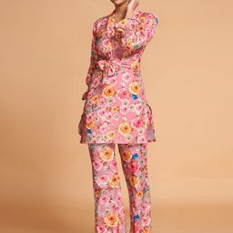 ODETTE Printed Mandarin Collar Tunic With Trouser-picture-9