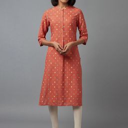 W Women Orange Printed Kurta-picture-35