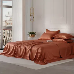 Stoa Paris Date Night Collection Copper 300 TC Super King Bedsheet 4 Pillow Covers-image-51