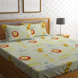 HOSTA HOMES Cartoon Characters 210 TC Queen Bedsheet with 2 Pillow Covers-image-54