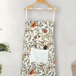 Texstylers White & Brown Floral Printed Cotton Aprons-picture-21