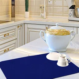Kuber Industries Blue Microfiber Reversible Water Absorption Dish Drying Mat-56