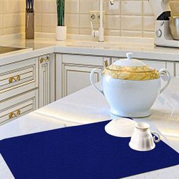 Kuber Industries Blue 3 Pieces Microfiber Reversible Water Absorption Dish Drying Mats-44