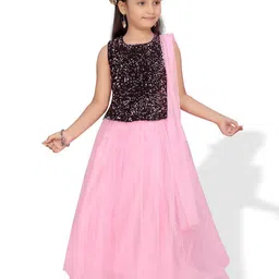BAESD Girls Embellished Sequinned Ready to Wear Lehenga & Blouse With Dupatta-image-72