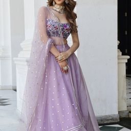 Lavanya The Label Lavender & Green Embroidered Ready to Wear Lehenga & Blouse With Dupatta-picture-52