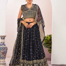Chandbaali Embroidered Mirror Work Ready to Wear Lehenga & Blouse With Dupatta-picture-46