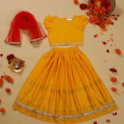 SAKA DESIGNS Girls Printed Ready to Wear Lehenga & Blouse With Dupatta-picture-43