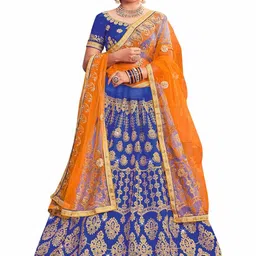 MANVAA Ethnic Motif Embroidered Semi-Stitched Lehenga & Unstitched Blouse With Dupatta-picture-40