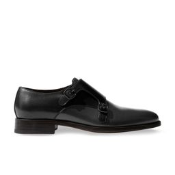 Rapawalk Black & Grey Handcrafted Standard Width Leather Monks-image-77