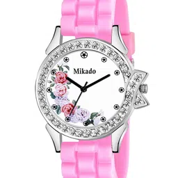 Mikado Women Brass Embellished Dial & Pink Leather Straps Analogue Watch-image-55
