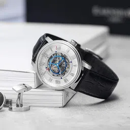EARNSHAW Men Embellished Dial & Leather Straps Analogue Automatic Motion Watch ES-8096-01-image-24