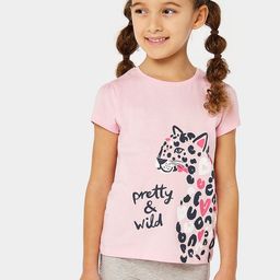 mothercare Girls Animal Placement Print Knitted Pure Cotton T-shirt-image-36