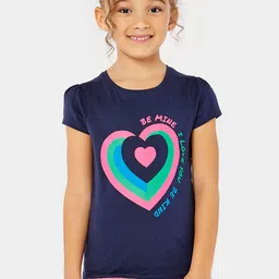 mothercare Girls Typography Print Knitted Pure Cotton T-shirt-picture-1