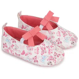 mothercare Infant Girls Conversational Print Pram Booties With Bow Detail-image-96