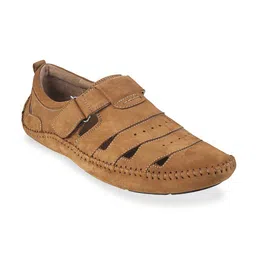 Mochi Men Tan Suede Comfort Sandals-image-31