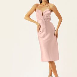 DressBerry Women Rose Satin A-Line Dress-image-24