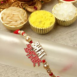ZENEME Bhai Super Star Artificial Beads With Thread Rakhi-image-71