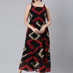 Souchii Printed Fit & Flared Maxi Ethnic Dress-image-38