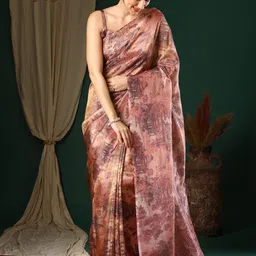 Anouk Mauve Ethnic Motifs Organza Saree-picture-10