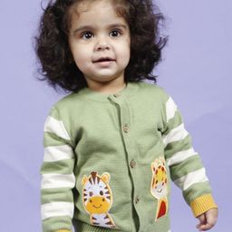 Greendeer Kids Happy Baby Animal Patch Pure Cotton Pullover-86