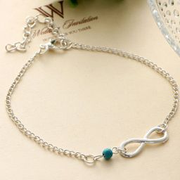 OOMPH Silver-Plated Bohemian Beaded Anklet-image-24