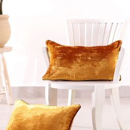 HANDICRAFT PALACE Mustard Yellow 2 Pieces Velvet Rectangle Cushion Covers-picture-39