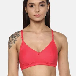 Leading Lady Cool Pink Solid Non-Wired Non Padded T-shirt Bra-image-83