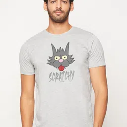 Kook N Keech Disney Men Grey Printed T-shirt-image-80