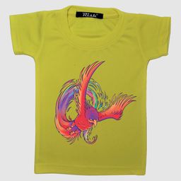 RISH Kids Yellow Colourful Phoenix Printed T-shirt-image-73