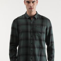 Lee Slim Fit Tartan Checks Opaque Checked Casual Shirt-image-64