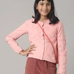 UNDER FOURTEEN ONLY Girls Mandarin Collar Cotton Shirt Style Top-image-58