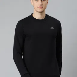 Alcis Men Black Brand Logo Pullover Sweatshirt-image-52