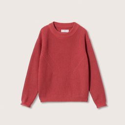 Mango Kids Girls Dusty Pink Pure Cotton Solid Knitted Puff Sleeves Pullover-image-41