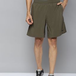 Reebok Men Olive Green Solid Austin Training Shorts-image-89