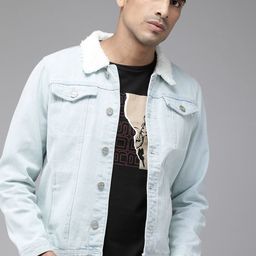 Roadster Men Blue Washed Denim Jacket-image-78