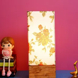 Foziq Brown & Cream Printed Table Lamp-15