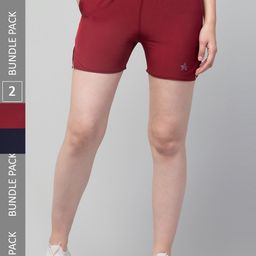Apraa & Parma Women Pack Of 2 Mid Rise Sports Shorts-image-70