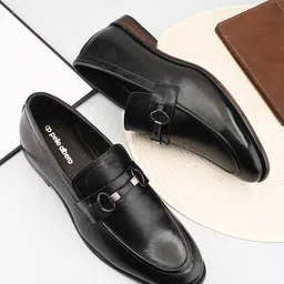 pelle albero Men Leather Formal Slip Ons-image-57