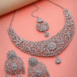 Sukkhi Rhodium-Plated AD Studded Jewellery Set-23