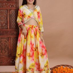 Readiprint Fashions Girls Tie and Dye Dyed Gotta Patti Ready to Wear Lehenga & Blouse-image-31