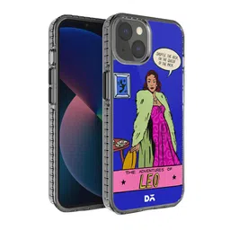 DailyObjects Blue & Pink Printed  Leo Hybrid Clear iPhone 13 Phone Case image 1
