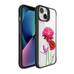 DailyObjects Pink & Red Printed Hybrid Clear iPhone 13 Mini Phone Case image 1