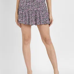 ALCOTT Floral Print Flared Tiered Mini Skirt-image-73
