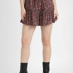 ALCOTT Floral Print Flared Tiered Mini Skirt-image-91