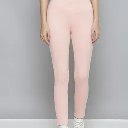 SASSAFRAS Women Pink Solid Slim Fit Jeggings-picture-15