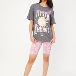 max Girls Typography Printed Pure Cotton T-shirt & Shorts-image-50