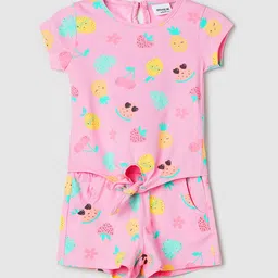 max Infant Girls Conversational Printed Pure Cotton Top & Shorts-picture-25