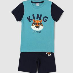 max Boys Typography Printed Pure Cotton T-shirt With Shorts-image-87