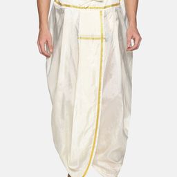 Sethukrishna Men Beige Solid Readymade Dhoti Pant-picture-6